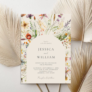 Invitation Fleur sauvage Boho minimaliste Mariage Floral