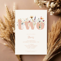 Fleur sauvage Boho moderne 2e anniversaire