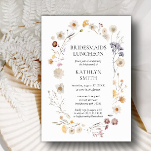 Invitation Fleur sauvage Boho Moderne Floral Bridesmaitres Dé