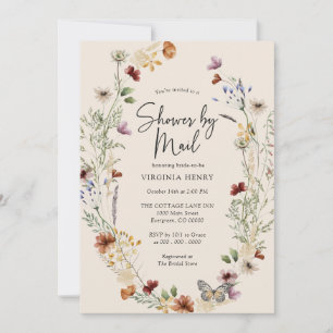 Invitation Fleur sauvage Boho Par Courrier