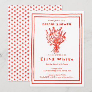 Invitation Fleur sauvage Bouquet Rustique Whimsical Fête des 