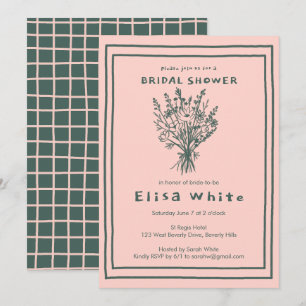 Invitation Fleur sauvage Bouquet Rustique Whimsical Fête des 