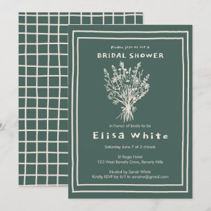 Invitation Fleur sauvage Bouquet Rustique Whimsical Fête des