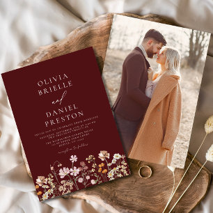 Invitation Fleur sauvage Bourgogne Photo Jardin Mariage