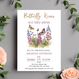 Invitation Fleur sauvage Butterfly Kisses Baby shower Invitat