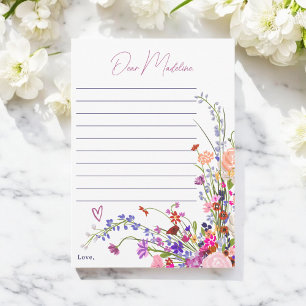 Invitation Fleur sauvage capsule de 1er anniversaire Lettre