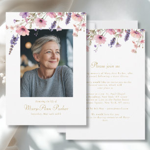 Invitation Fleur sauvage "Célébration de la vie" Photo Faire-