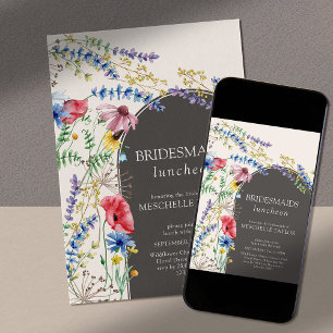 Invitation Fleur sauvage Charme Floral Arch Bridesmaitres Déj
