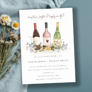 Invitation Fleur sauvage Cheers Bouteilles à vin Couples Douc