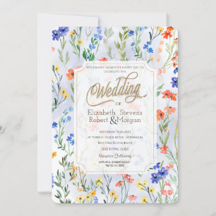 Invitation Fleur sauvage coloré de printemps Meadow Mariage