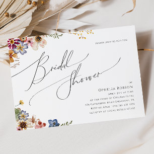 Invitation Fleur sauvage coloré   Fête des mariées horizontal
