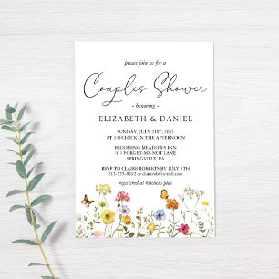 Invitation Fleur sauvage Colorful Botanical Couples Douche