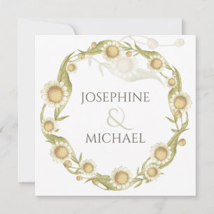 Invitation Fleur sauvage Daisy Photo Enregistrer la date Anno