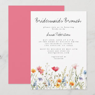 Invitation Fleur sauvage d'aquarelle Bridesmais Brunch