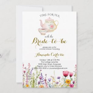 Invitation Fleur sauvage d'aquarelle Temps pour la douche de