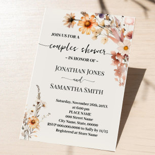 Invitation Fleur sauvage d'automne Boho Couples Wedding showe