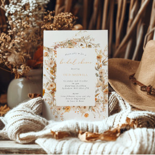 Invitation Fleur sauvage d'automne Boho Fête des mariées