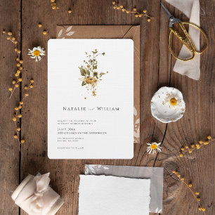 Invitation Fleur sauvage d'automne Boho   Mariage botanique