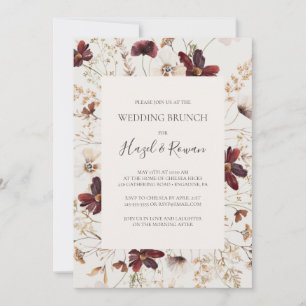 Invitation Fleur sauvage de Cuivre Bourgogne   Brunch Mariage