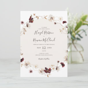 Invitation Fleur sauvage de Cuivre Bourgogne MARIAGE DÉCONT