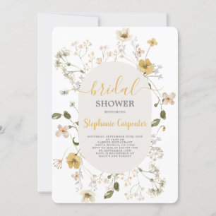 Invitation fleur sauvage de douche nuptiale