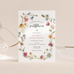 Invitation fleur sauvage de douche nuptiale