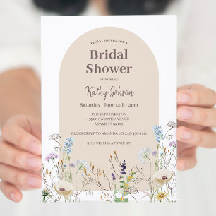 Invitation fleur sauvage de douche nuptiale