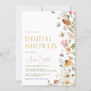Invitation fleur sauvage de douche nuptiale