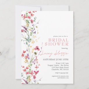 Invitation fleur sauvage de douche nuptiale, Boho
