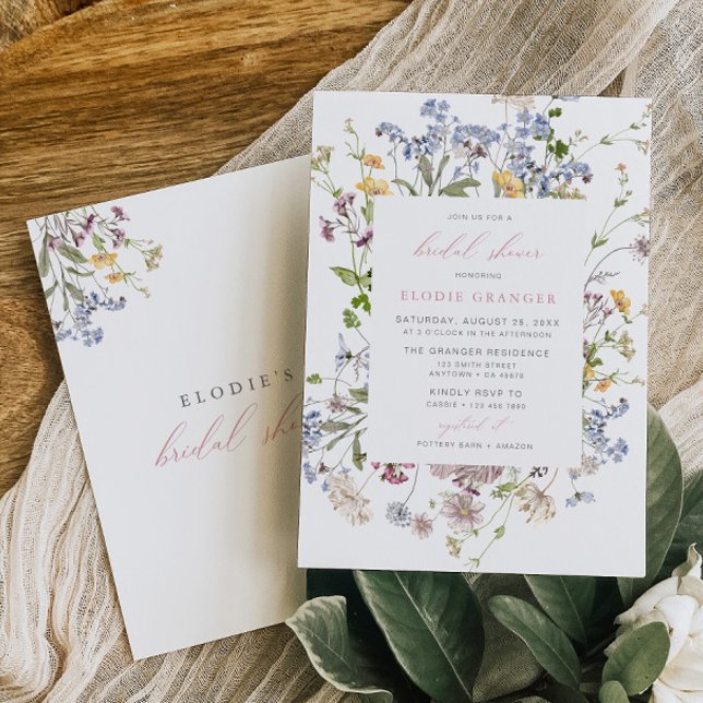 Invitation fleur sauvage de douche nuptiale Boho W (Créateur téléchargé)