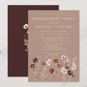 Invitation Fleur sauvage de l'automne Meadow Taupe