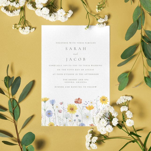 Invitation Fleur sauvage de mariage de jardin (Garden Wedding Wildflower Invitation)