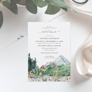 Invitation Fleur sauvage de montagne rustique Baby Shower B