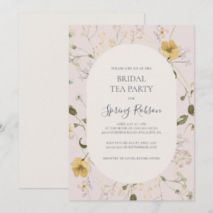 Invitation Fleur sauvage de printemps   Blush Bridal Tea Part