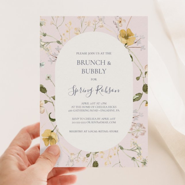 Invitation Fleur sauvage de printemps | Brunch et douche mous (Créateur téléchargé)