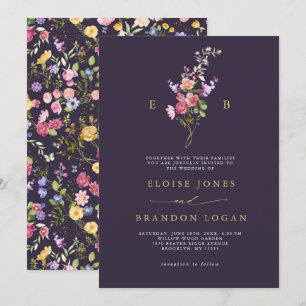 Invitation Fleur sauvage de printemps coloré Meadow Garden Ma