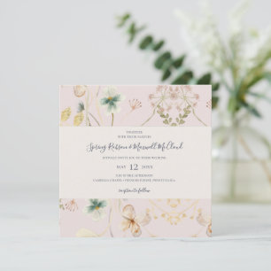 Invitation Fleur sauvage de printemps Mariage Carré flush