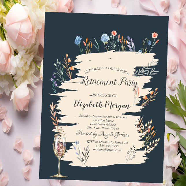 Invitation Fleur sauvage de printemps, Retraite de verre (Créateur téléchargé)