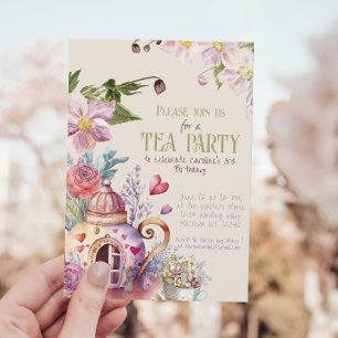 Invitation Fleur sauvage de Whimsical Fairytale Tea Party Inv