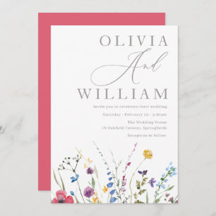 Invitation Fleur sauvage d'été Boho Automne Mariage