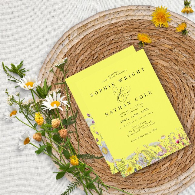 Invitation Fleur sauvage d'été du printemps Lemon Mariage de  (Créateur téléchargé)