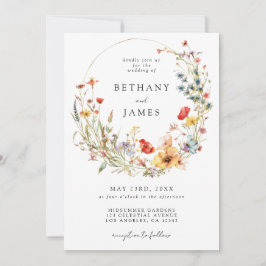 Invitation Fleur sauvage d'été Mariage de code QR