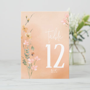 Invitation Fleur sauvage d'été Numéro de tableau V2 Apricot I