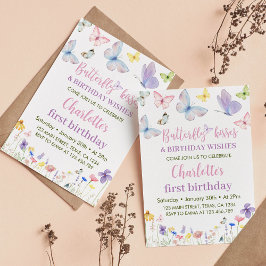 Invitation Fleur sauvage d'invitation pour le premier anniver