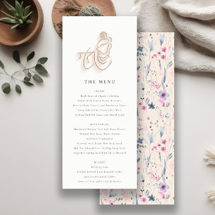 Invitation Fleur sauvage d'or Blush Krishna Indian Mariage Me