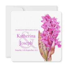 Fleur sauvage d'orchidée aquarelle carré invitatio