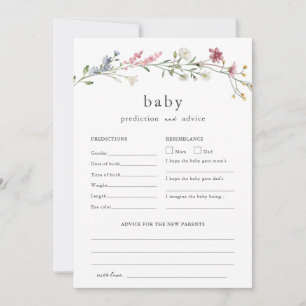 Invitation Fleur sauvage du Baby shower de conseil et de préd