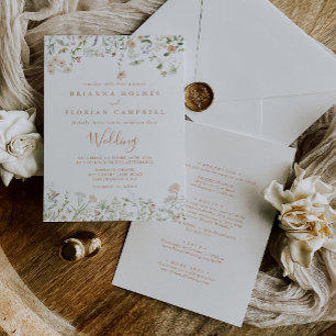 Invitation Fleur sauvage du jardin d'automne Mariage avant et