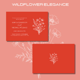 Invitation Fleur sauvage Elegance Mariage Red Orange Invitati