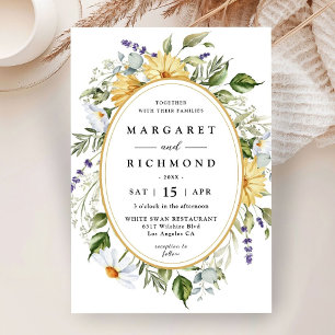 Invitation Fleur sauvage Élégant Vintage Floral Mariage